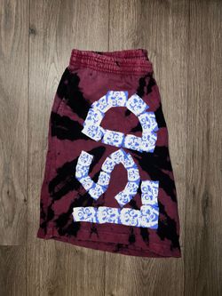 Burgandy tie dye shorts Size L - Read Description