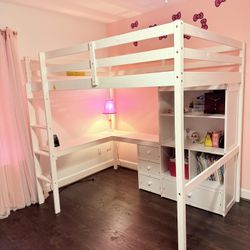 Bunk Bed With Desk and Storage