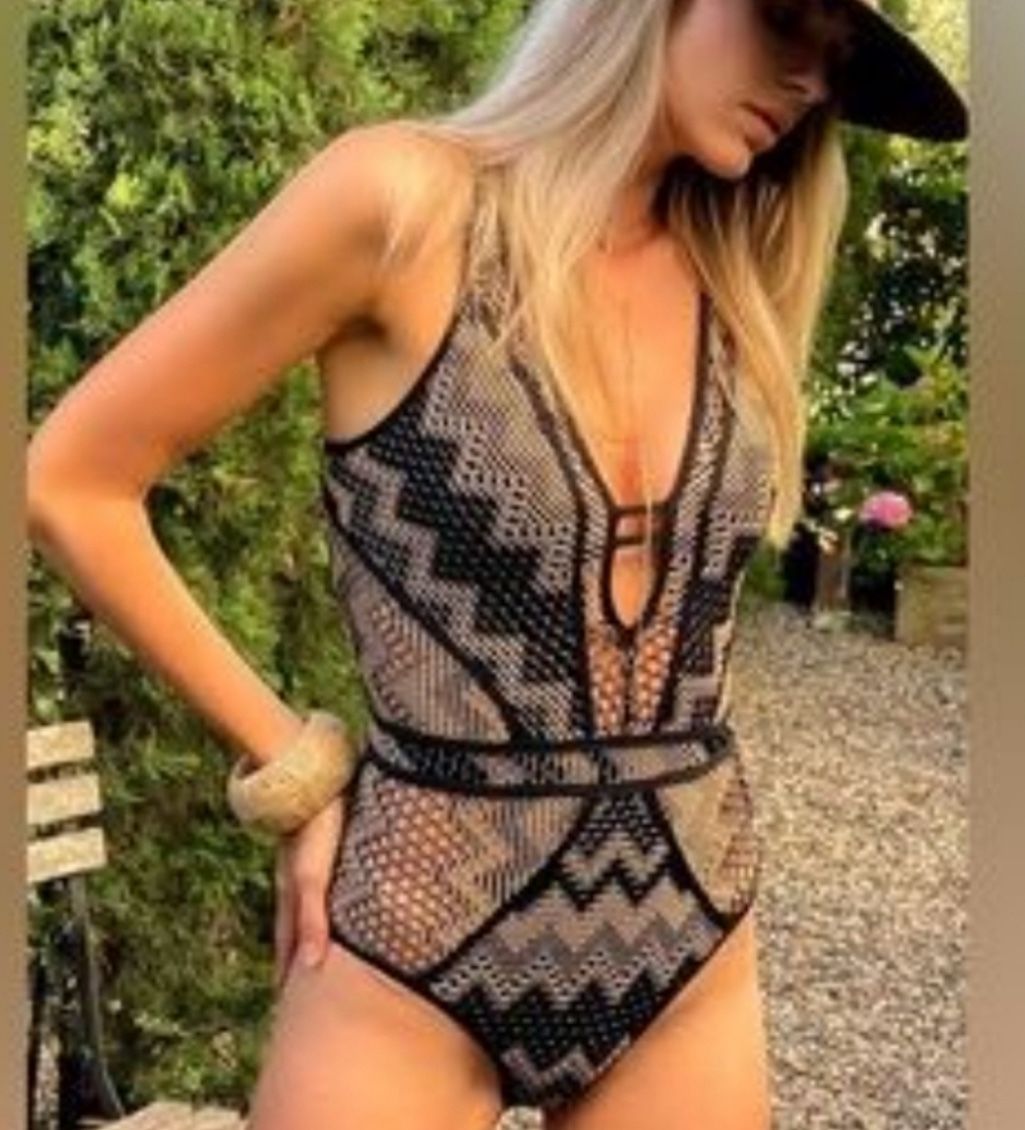 Becca by Rebecca Virtue Crochet One Piece Swimsuit