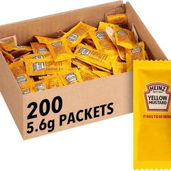Heinz Mild Mustard Single Serve Packet (0.2 oz Packets, Pack of 200)
