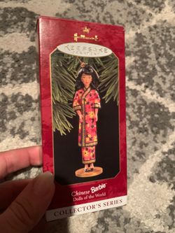 1997 Vintage Chinese Barbie Hallmark Christmas Ornament