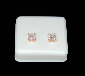 Rose Gold Over .925 Silver Moissinate Earrings