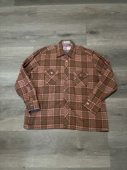 Vintage 1980s High Sierra Wool Blend Men’s Brown/Red Plaid Lumberjack Button Up Longsleeve Shirt
