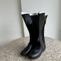 wms Womens Knee High Faux Leather Studded Fashion Boots US Size 67Black New