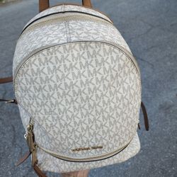 Michael Kors Mini Backpack Rucksack White MK Logo