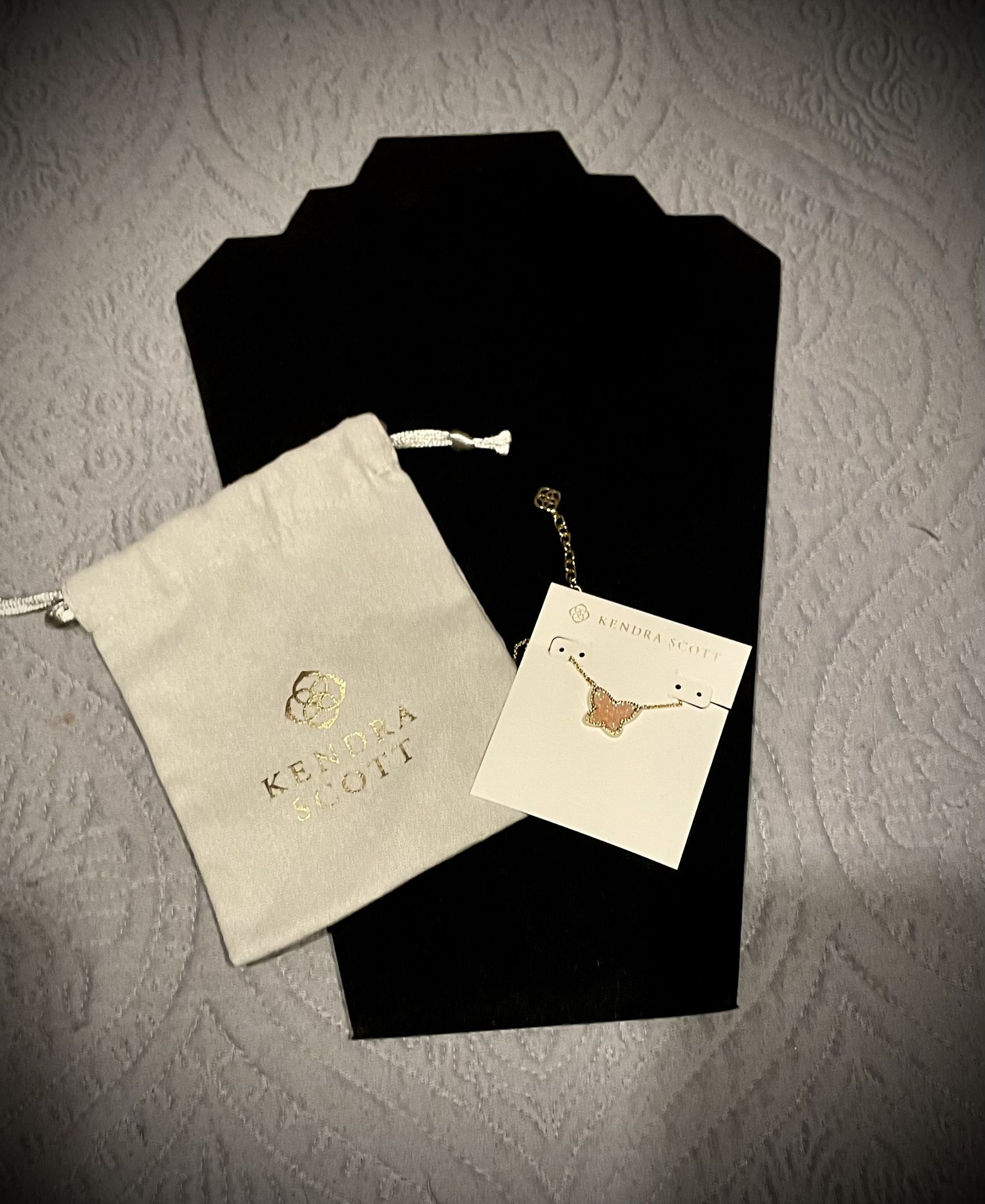 Kendra Scott Butterfly Pink Drusy Necklace