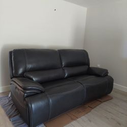 Pristine Leather Reclining Sofa From Baer's