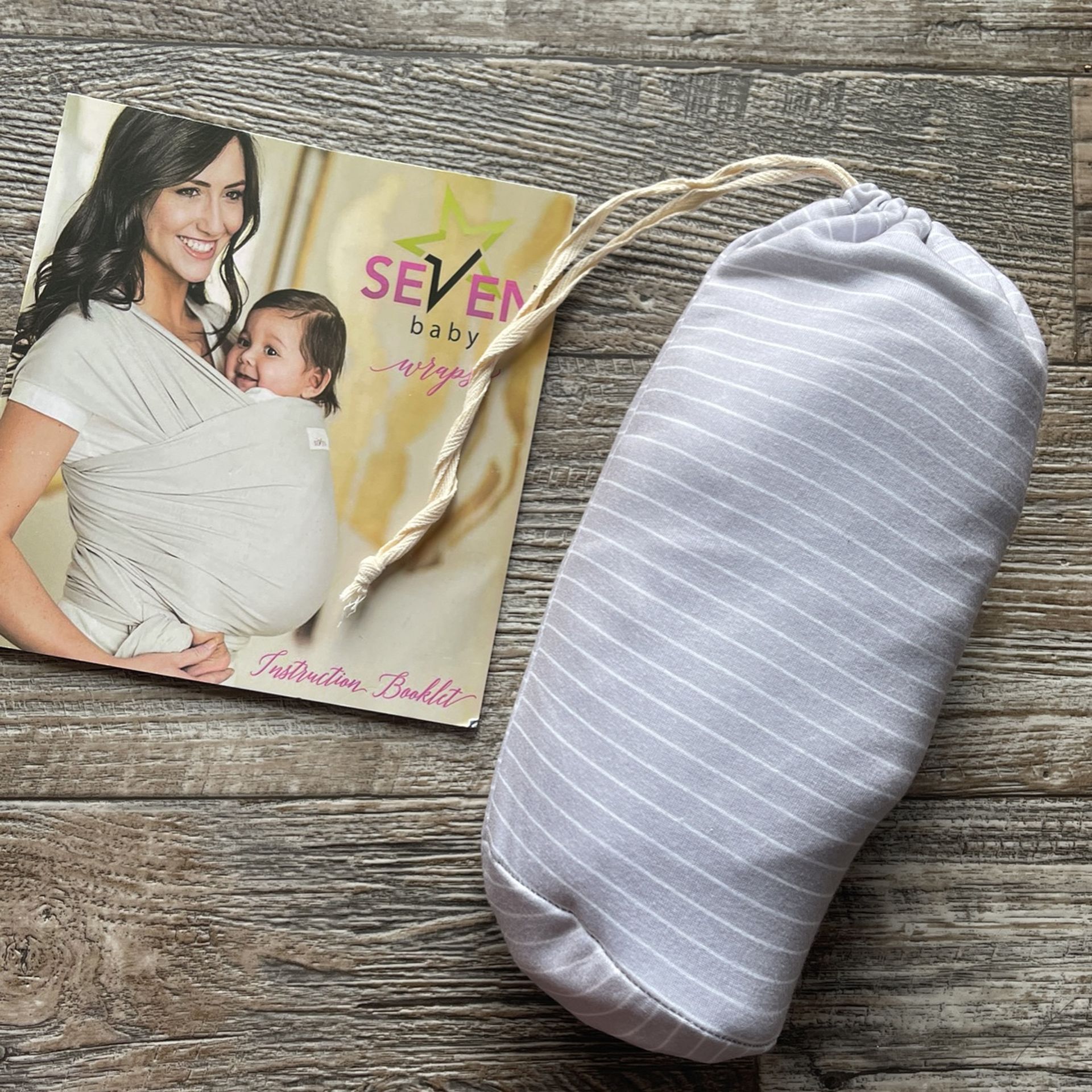 Seven Baby Snuggles Wrap. Gray Stripe