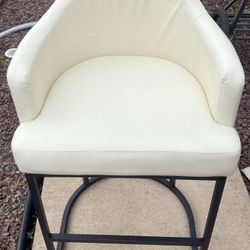 LIMITED TIME!!! LUE BONA Crystal 26 in. Ivory Faux Leather Upholstered Counter Chair