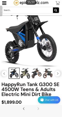HAPPYRUN G300 SE Mini Electric Dirt Bike Teens Adults Electric Bike with Mid-Drive 48V 26AH Removable Battery with Hydraulic Brakes (26AH Dirt Bike