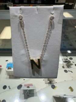 14k “N” necklace FCP2229