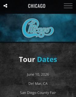 Chicago Concert Tickets (2) - Del Mar
