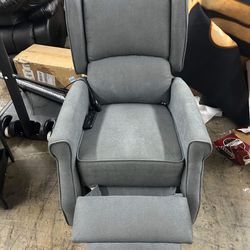 Wingback Recliner Chair with Waist Heat and Massage,Push Back Recliner Chair for Living Room -Grey