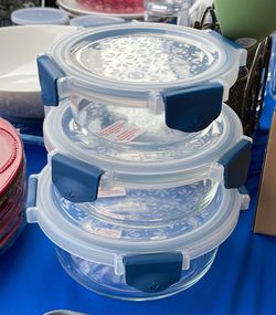 Princess House Set De 3 Recipientes Redondos Con Tapas