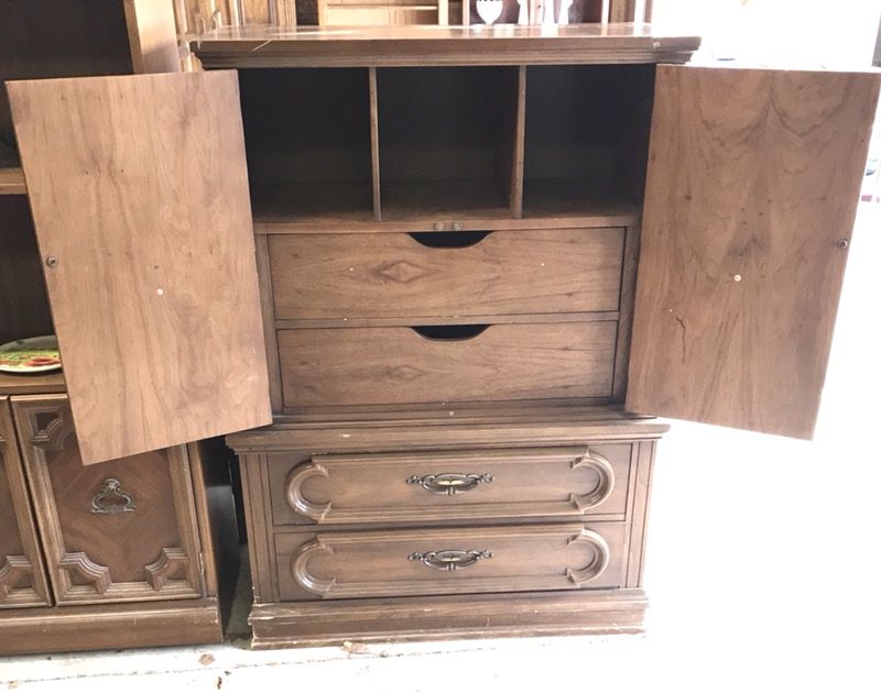 Art Deco mid midcentury highboy dresser armoire