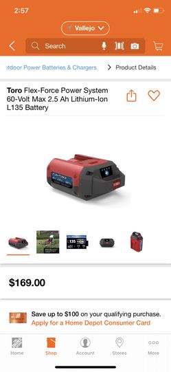 TORO BATTERY FLEX FORCE POWER SISTEM 60 V MAX FOR SMART STOW MOVER BRAND NEW