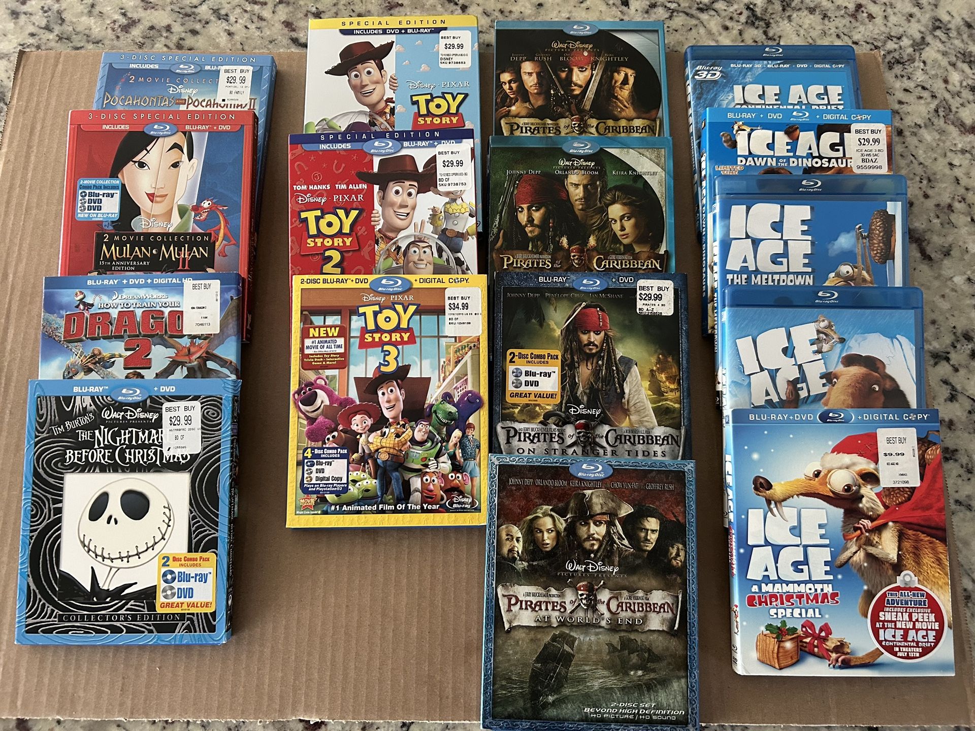“DISNEY” BLU RAY MOVIES Lot (16). MINT CONDITION!!!😎 or ($5.00 Each).