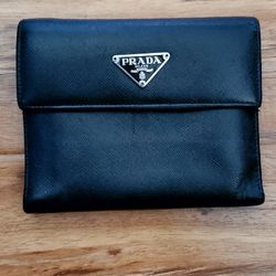 Prada Nylon Trifold Wallet Black