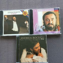 Great Classical Music Opera Tenors  Pavarotti & Bocelli, lot of 3 CDs excellent condition. Luciano Pavarotti In Concert, with Andrea Griminelli and th