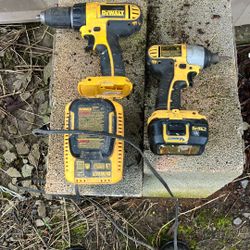 Dewalt Drill And Driver And Charger Two Batteries