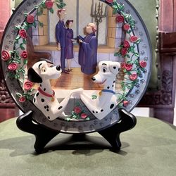 LIMITED EDITION Disney 101 Dalmatians "Wedding Bells" 3D Collector Plate.