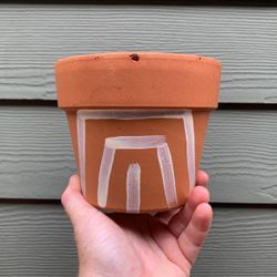 Hand-painted Terra Cotta Pot