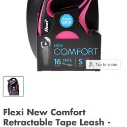 flexi New Comfort Retractable Dog Leash (Tape), 16 ft,  Pink