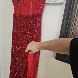 Red Sequin Dress With Or W/o The Crown