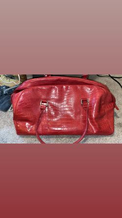 Red  Faux Crocodile Embossed Bag
