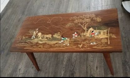 Inlaid Marquetry Top Coffee Table