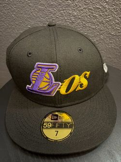 Born x Raised x Lakers 'LOS' Black Fitted Hat