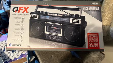 QFX rechargeable radio & cassette recorder