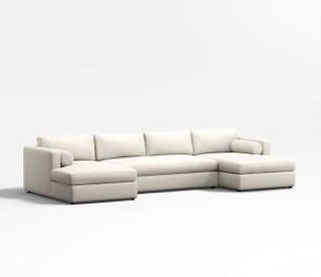 Crate & Barrel Aris Sectional Sofa with Double Chaise Lounge