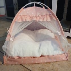 Pink And White Pricess Pet Bed