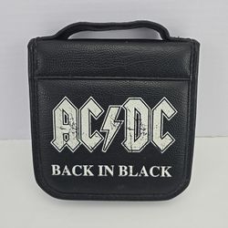 Bc Ethic Ac/Dc Black Cd/Dvd Storage Binder Holder Holds 24 Discs Zipper Closure