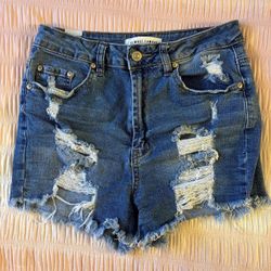 High Rise Denim Shorts