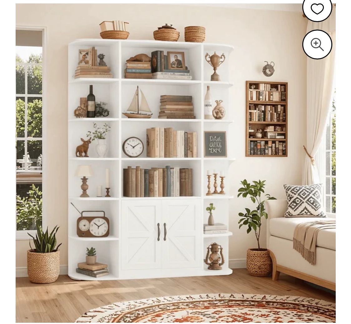75 Inch White Bookshelf PB 287