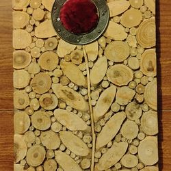 1980 Armenia Kirovakan, Armenian Vintage 10 in by 8 in  Wood Slice Wall Art work