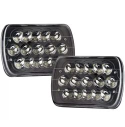 Black Pair 45w 7x6 5x7 Led Headlights 6052 6054 H5054 H6054 Hi/Low Sealed Bea...
