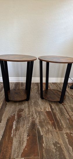 Set of two (2) Round Side Tables