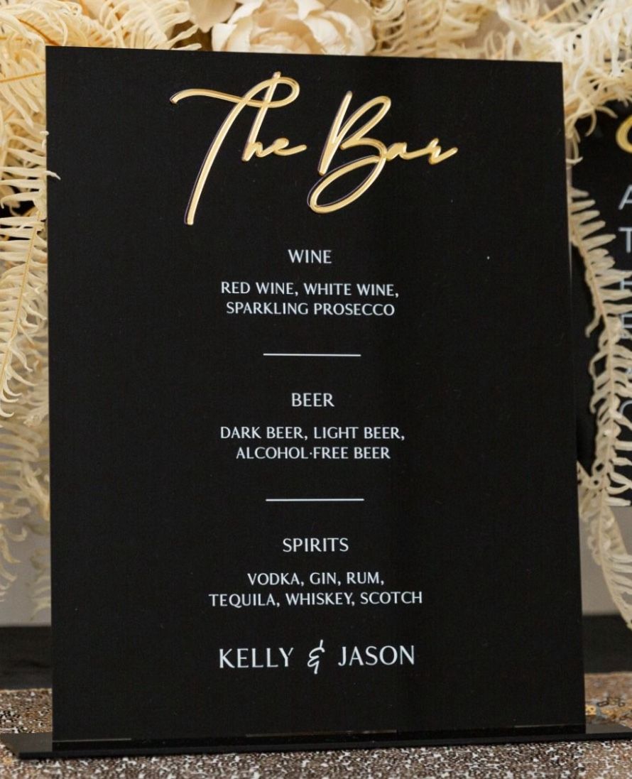 Custom Acrylic Bar Menu Sign
