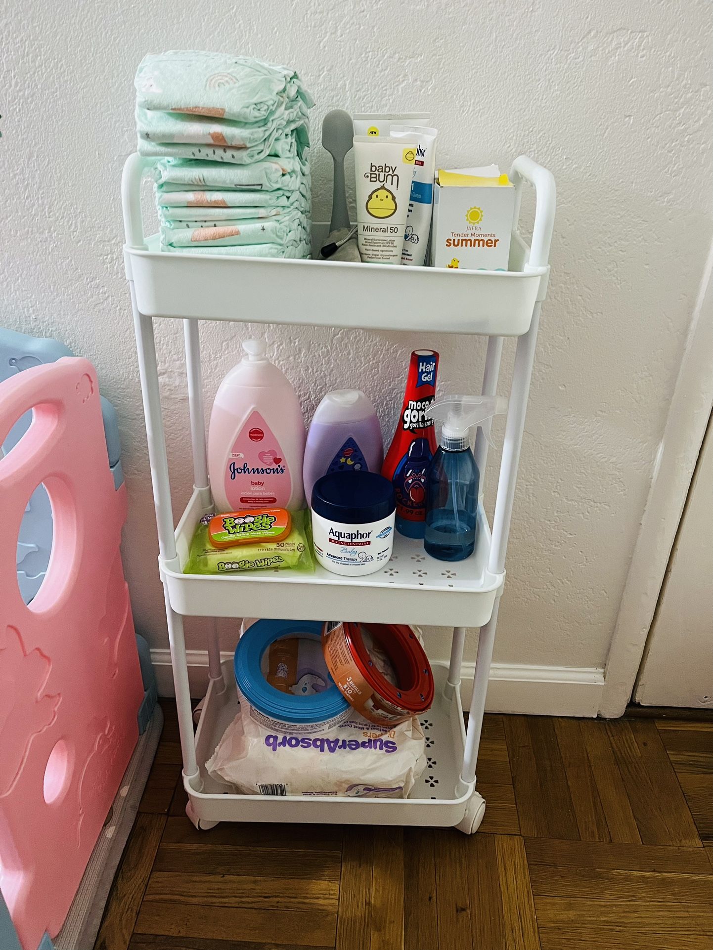 White 3 Tier Rolling Cart