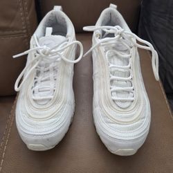 Nike Air Max 97 Mens Size 8.5 Triple White Wolf Grey Sneaker Shoes
