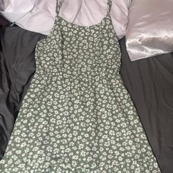 Green Floral Spring Dress
