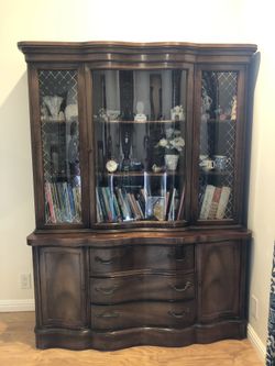 Antique china cabinet 71”H54”W17”dep