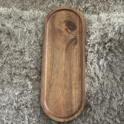 Small Oval Walnut-Style Serving Tray