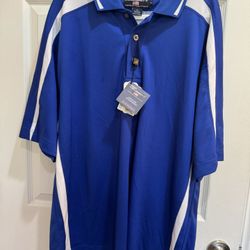 Pro Celebrity Men's Elite Polo Shirt (XL, Royal & White)