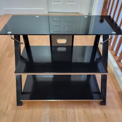 3-Tier Black TV Stand