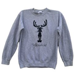 Gildan Activewear Yellowstone Long Sleeve Gray Sweatshirt Wild West  SZ S