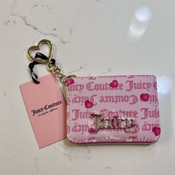 Juicy Couture Pink Hearts Keychain Wallet NEW